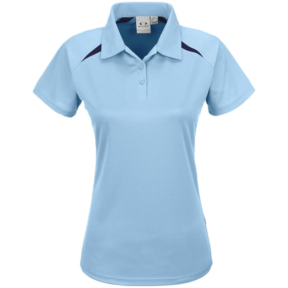 Ladies Splice Golf Shirt Light Blue